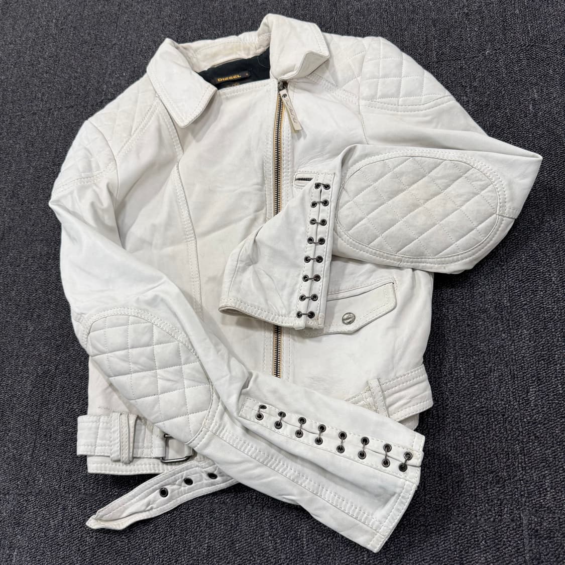 디젤 양가죽 바이커 라이더 자켓 상품이미지5