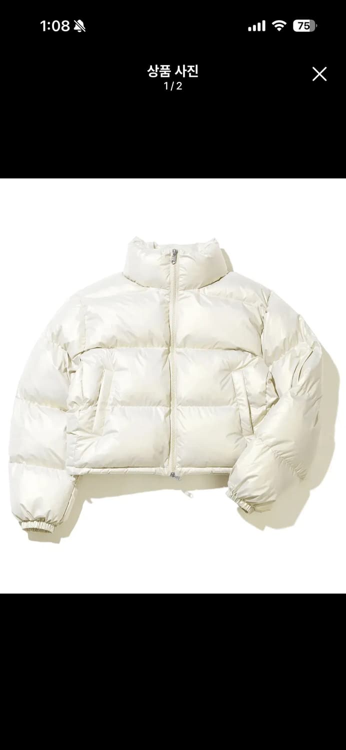 비터셀즈 크롭 푸퍼 글로시 패딩 아이보리 펄 상품이미지2