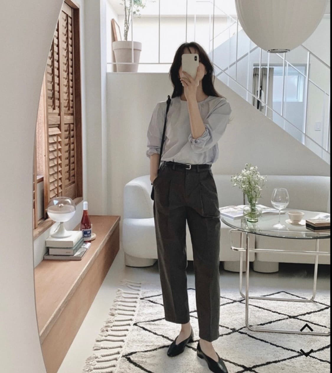 (새상품, 미개봉) 슬로우앤드 모먼트 원핀턱 코튼슬랙스 챠콜 봄바지 상품이미지1