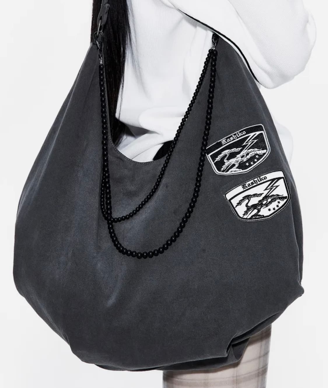 Kashiko Ball Chain Bag Charcoal (카시코 숄더배 상품이미지2