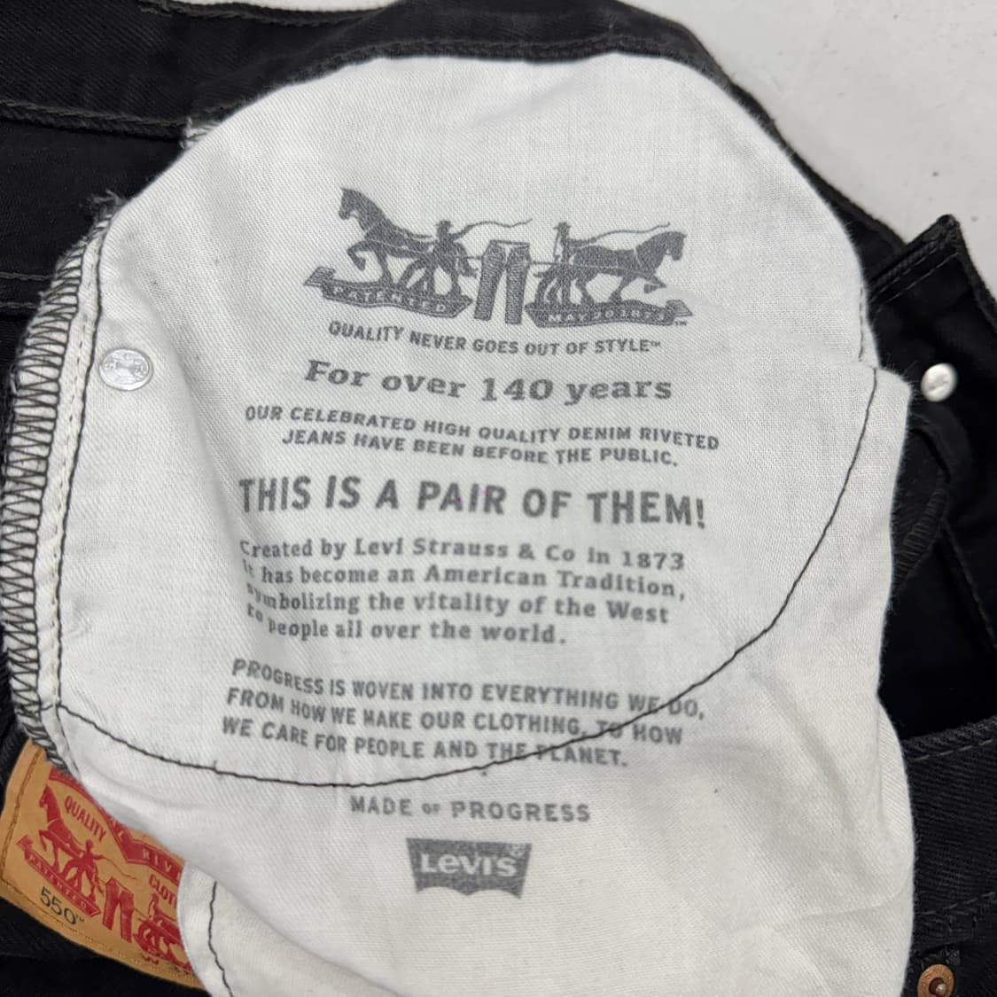 리바이스 550 흑청 배기핏 데님팬츠 상품이미지10