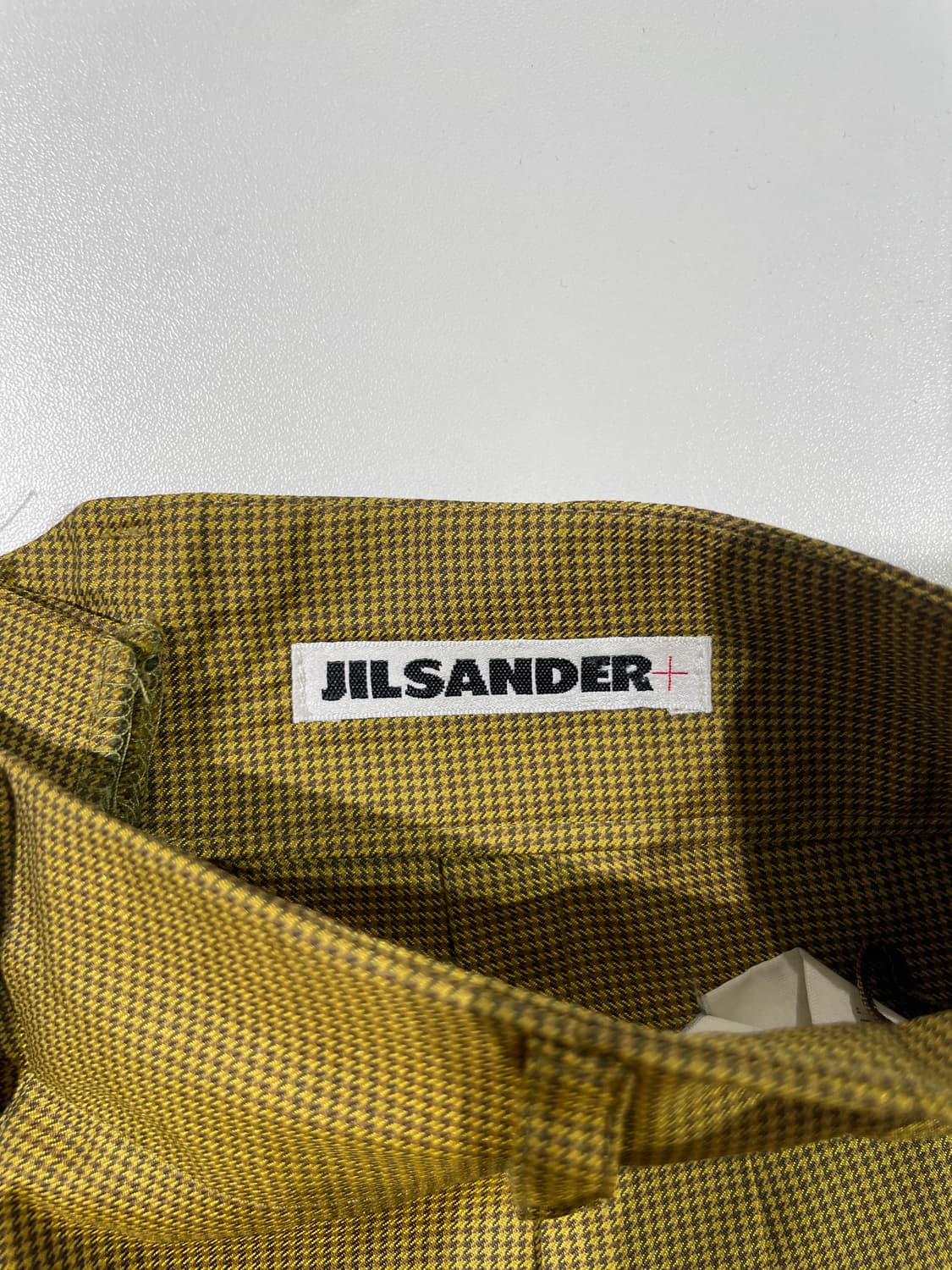 질샌더 골드 하운드 투스 체크 핀턱 와이드 카프리 팬츠 상품이미지7