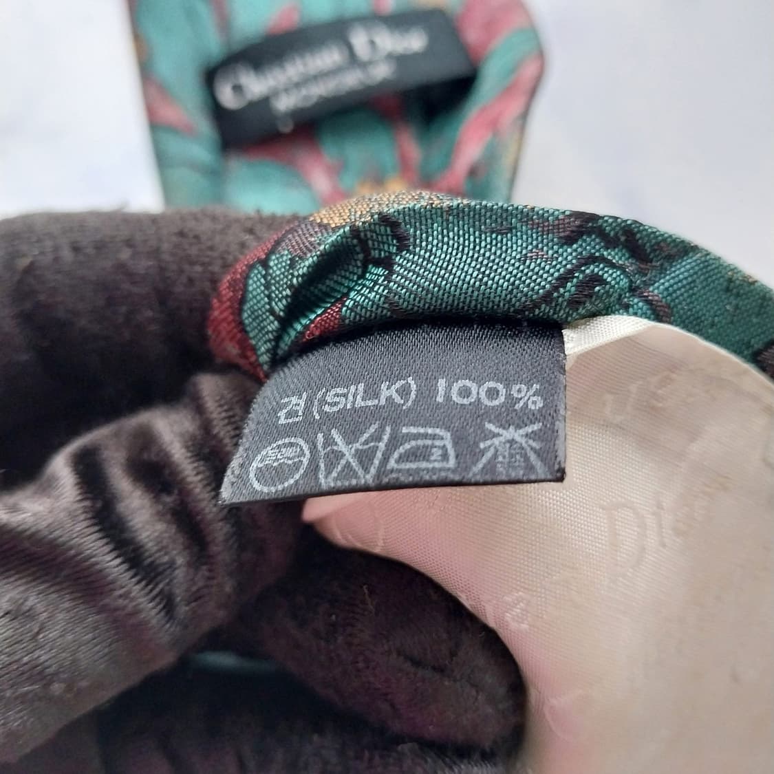 크리스찬 디올 그린 플로럴 패턴 넥타이 9.1cm A+~A등급 K2567 상품이미지8