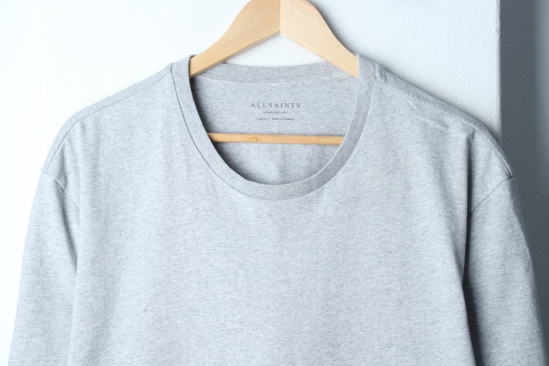 (L-2XL) 올세인츠 반팔 티셔츠 오버사이즈 그레이 무지-H32864 상품이미지3