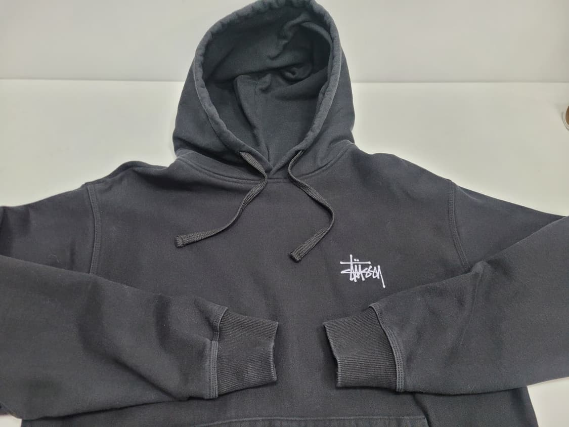 STUSSY 22SS 스투시 베이직 로고 기모 후드 / 남 S 블랙  상품이미지4