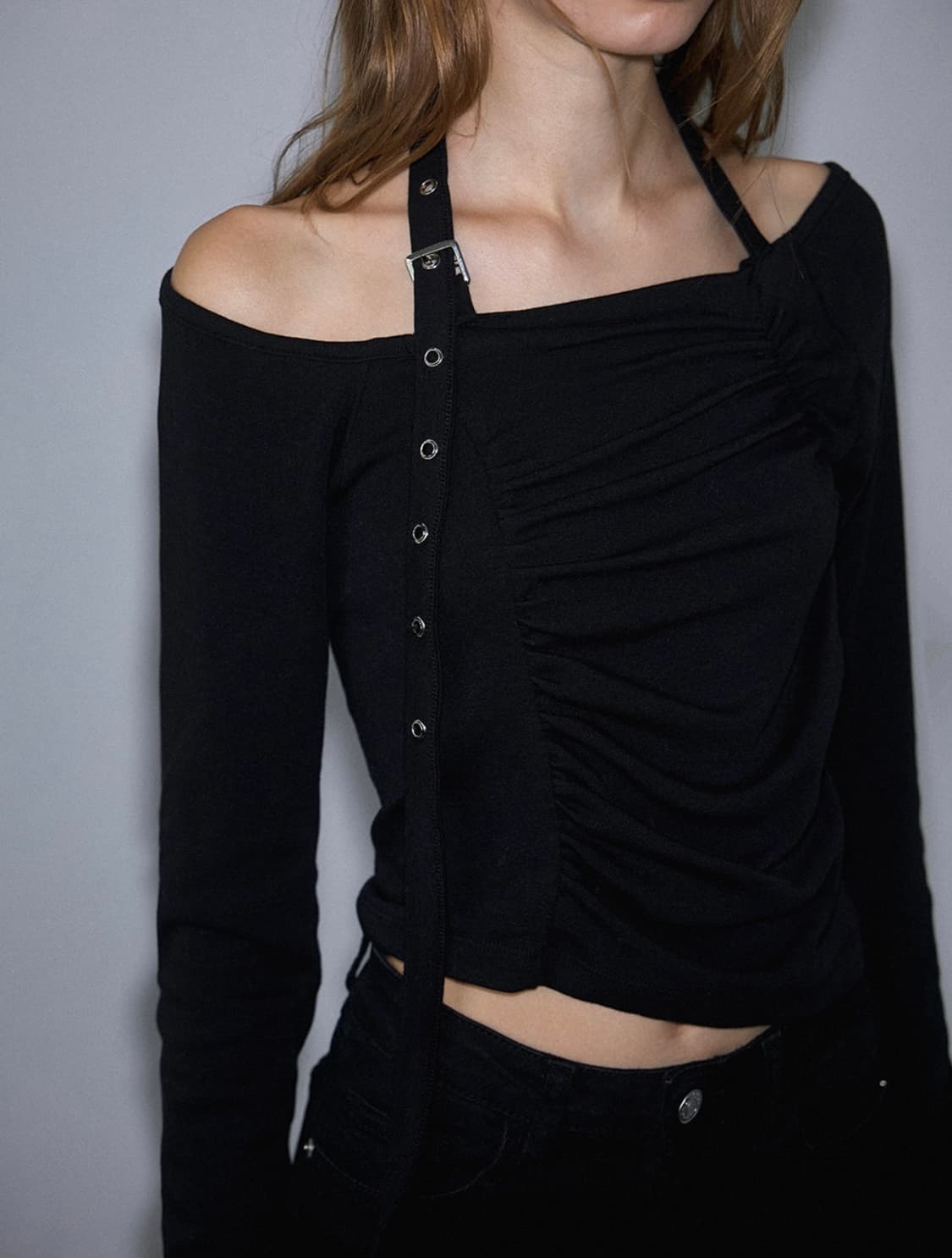 로제프란츠 Eyelet Belt Long Sleeve [Black] 상품이미지1