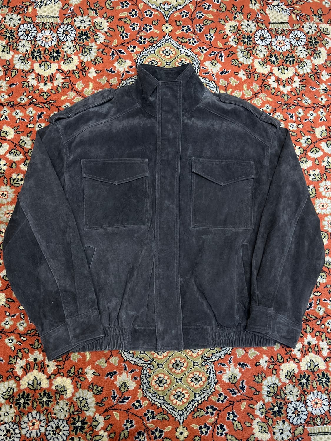 [M] ZARA 자라 스웨이드 브라운 하이넥 레더자켓 상품이미지1