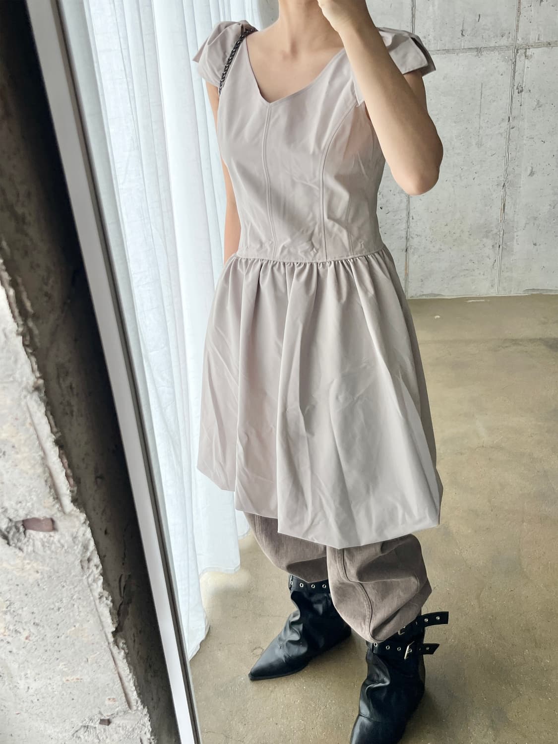 Rene 르네 리본 퍼프 원피스  상품이미지5