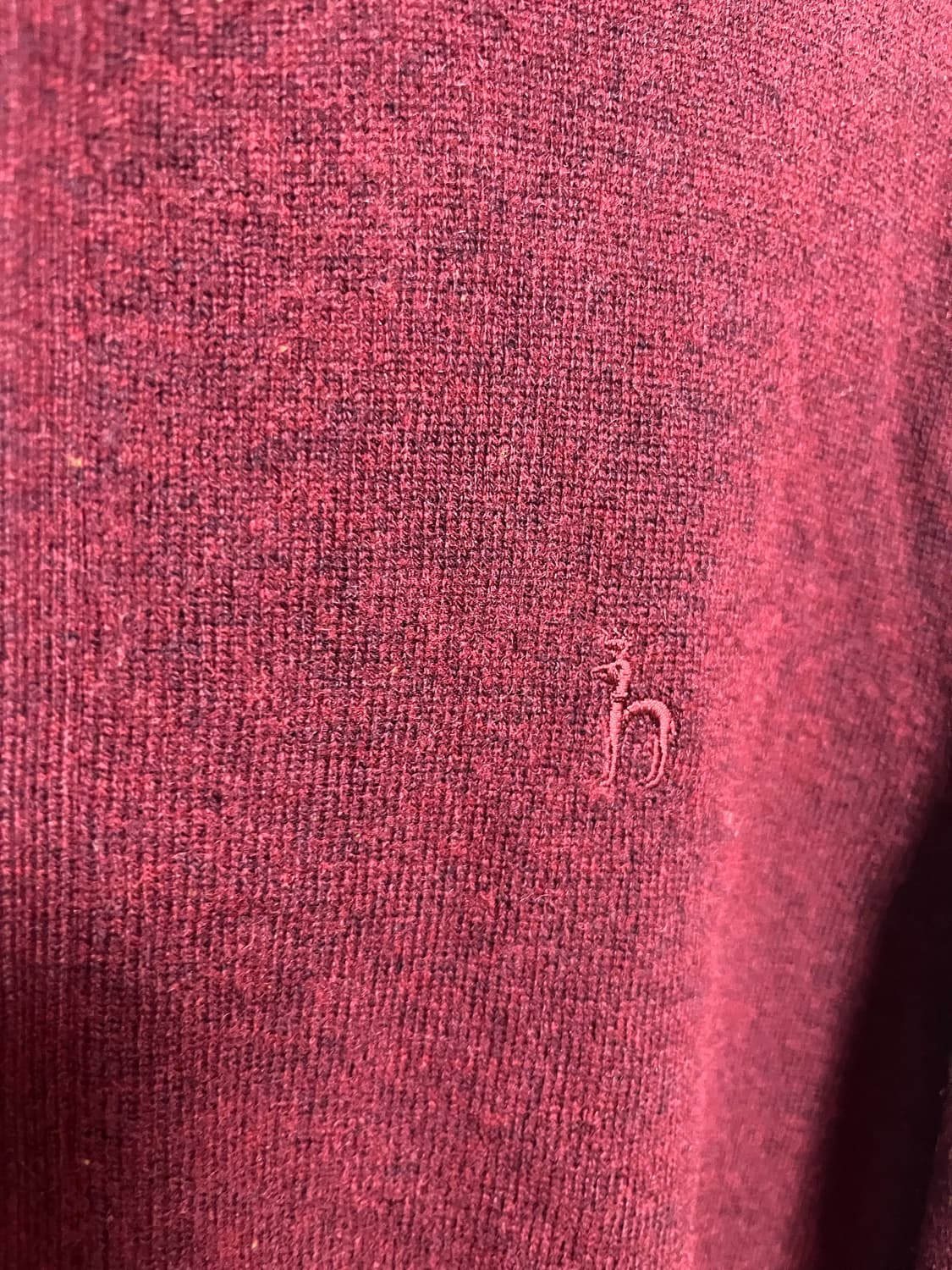 헤지스 버건디 니트 집업 상품이미지2