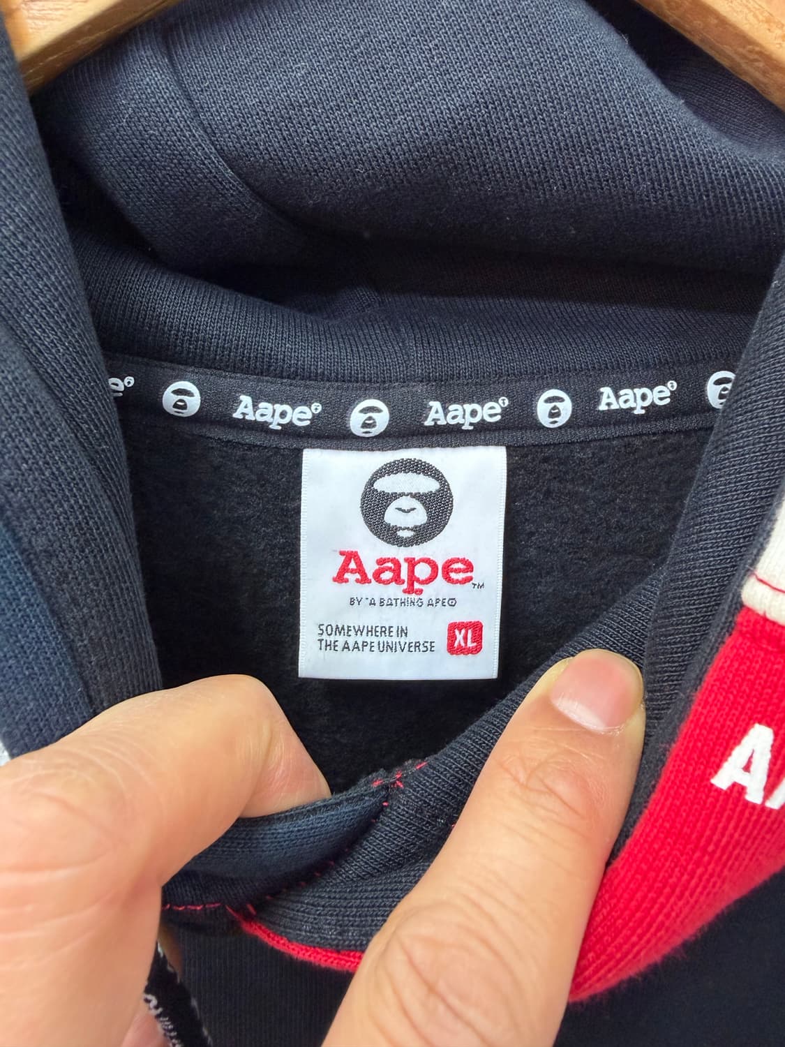 정품) AAPE 에이프 베이프 스타패치 후드티 XL 상품이미지6