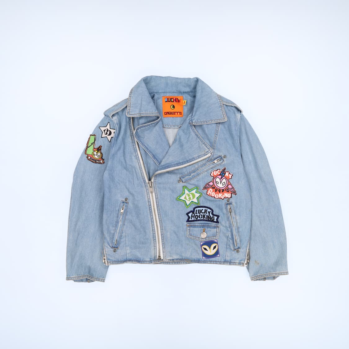 [Free] 럭키슈에뜨 패치로고 데님 라이더 청자켓 N7080 상품이미지1