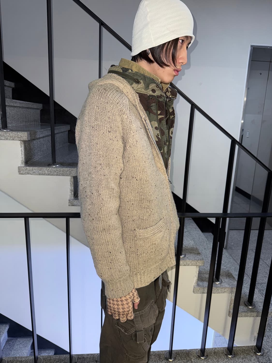 heavy knit hooded zipup jacket 상품이미지3