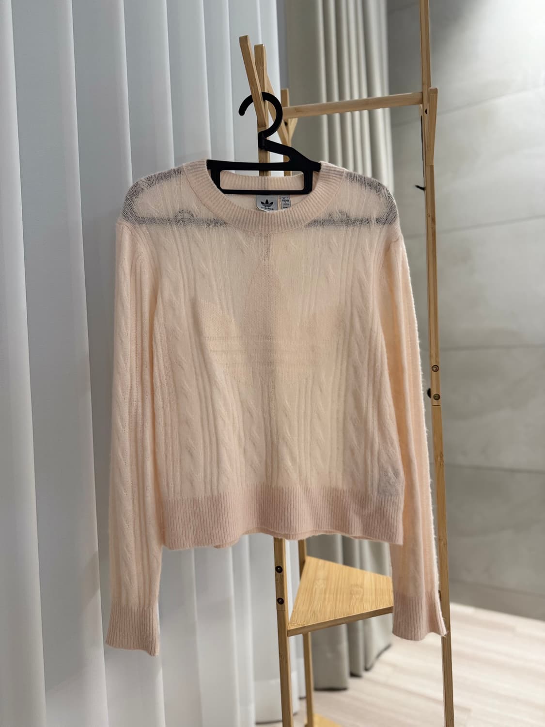 희귀매물!! 아디다스 딸기우유 핑크 니트 세미크롭 상품이미지1