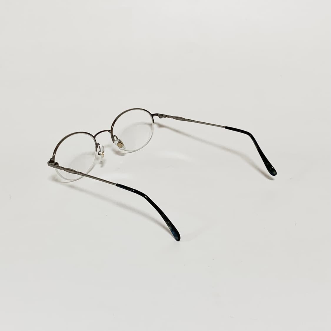 916 건메탈 하금테 안경 라운드 메탈 브로우라인 90년대 데드스탁 상품이미지5