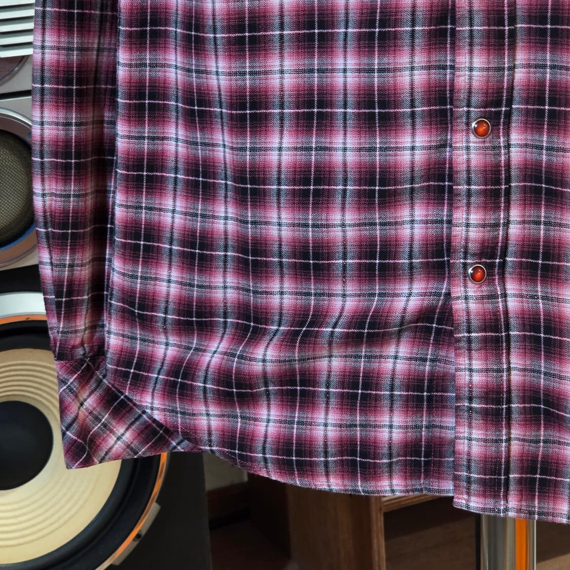 JPN 레드 웨스턴 자수 체크셔츠 상품이미지4