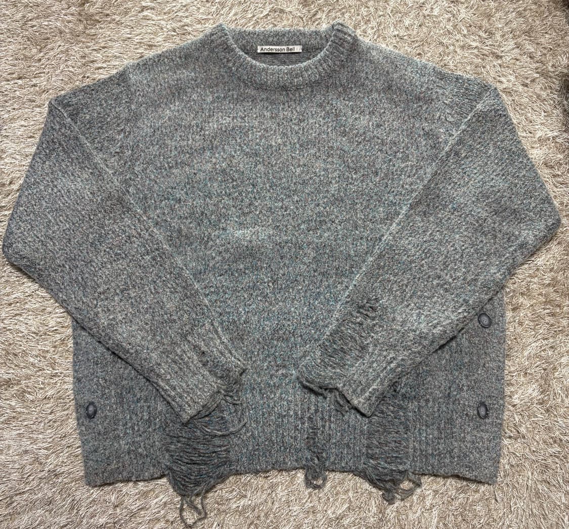 앤더슨벨 데미지 크루넥 니트 L 상품이미지5
