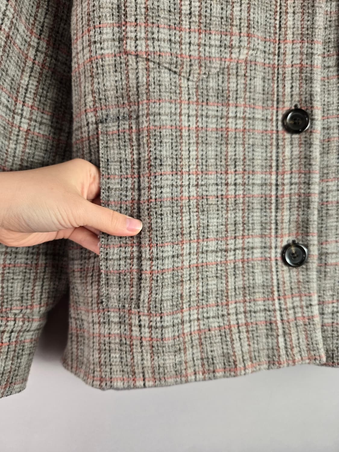 [무료배송]온앤온 F 여성 안감 누빔 울 혼방 체크 코트 상품이미지5