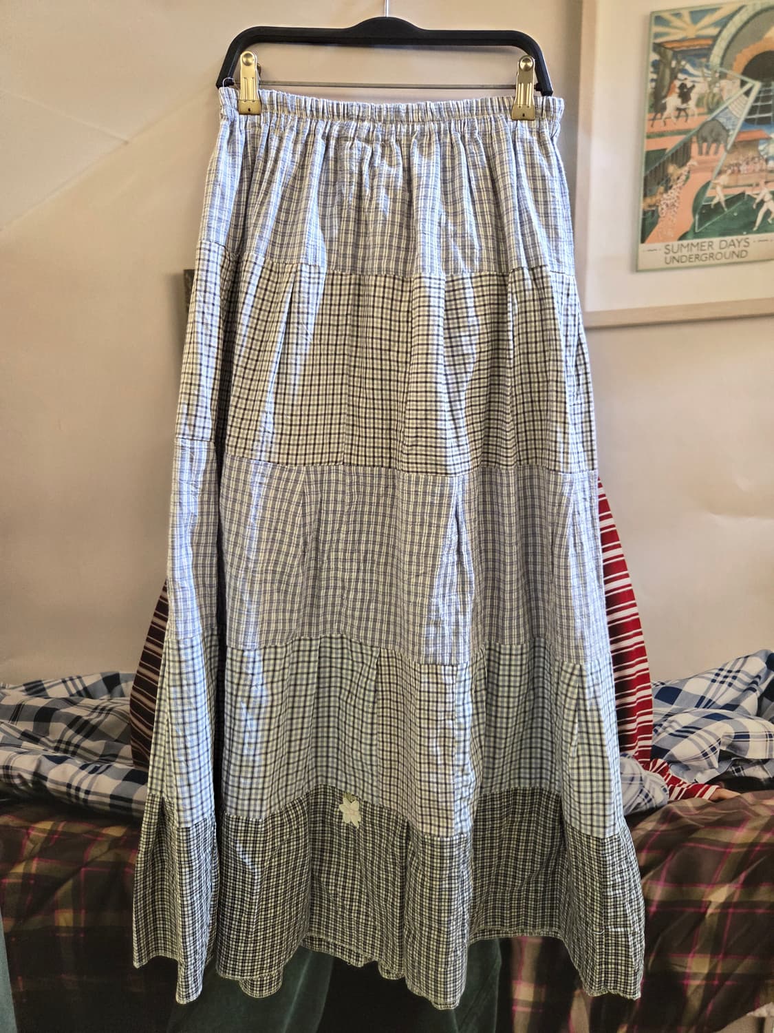 [MADE] 체크캉캉 롱 패치스커트🤍 상품이미지1