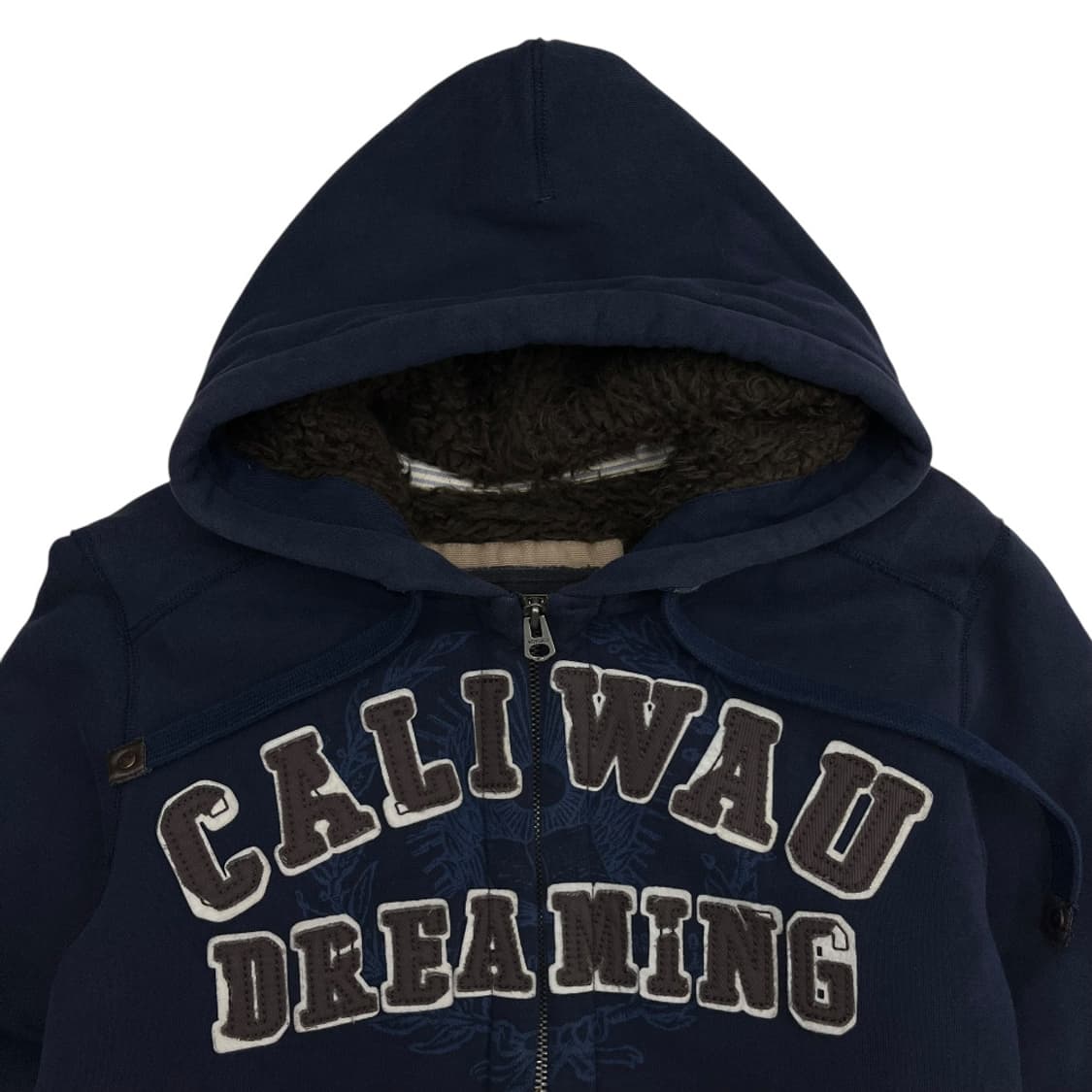 후아유 브라운로고 네이비 울프죠 후드집업 M 상품이미지4