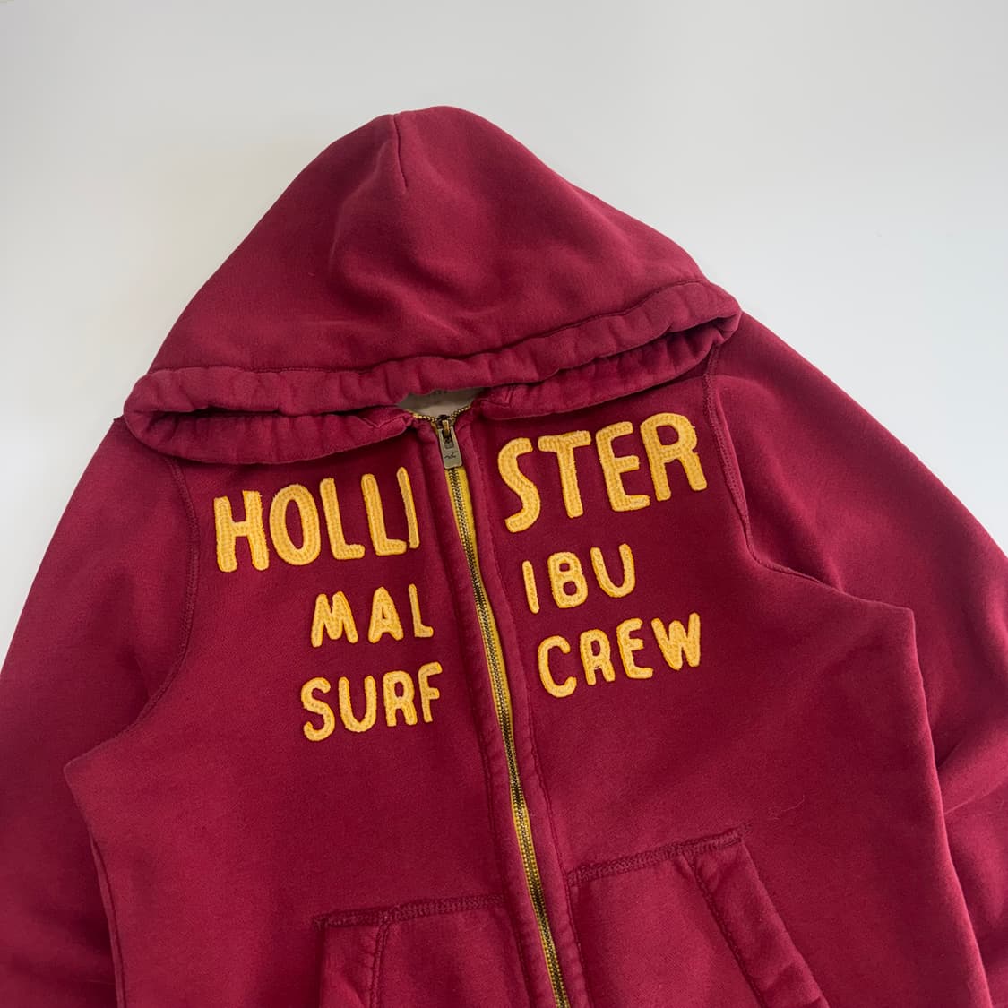 Hollister 홀리스터 옐로우 로고 레드 후드집업  상품이미지4