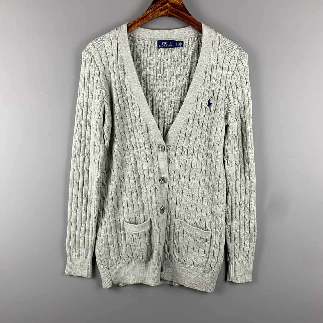 폴로 랄프로렌 신형 그레이 꽈배기 니트 가디건  상품이미지2