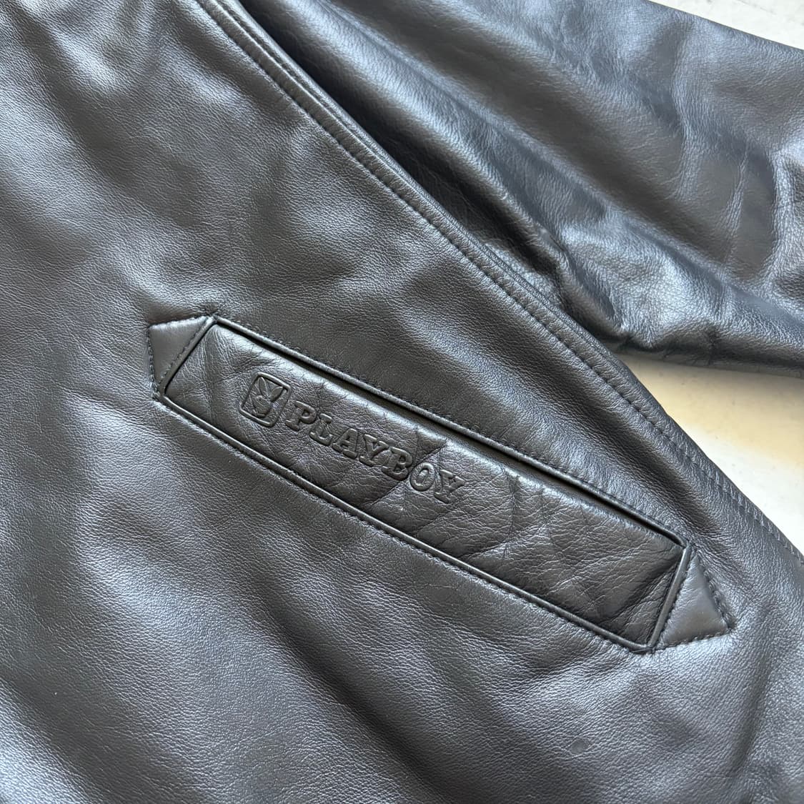 90s 플레이보이 빈티지 리얼 가죽자켓 L 상품이미지5