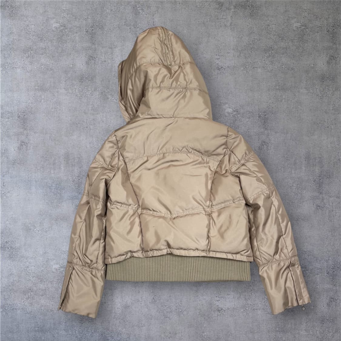 톰보이 Tomboy 골드베이지 후드 퍼 덕다운 숏패딩 85 상품이미지7