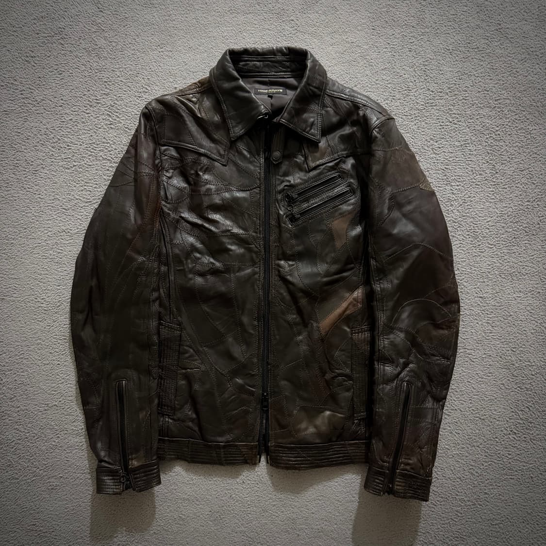 Hideaways patchwork leather jacket 상품이미지1