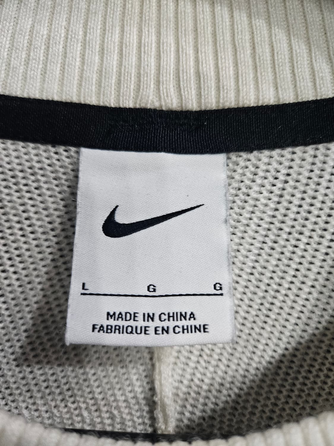 나이키 자수 화이트컬러 남성 100 울 양모 혼방 니트  상품이미지3