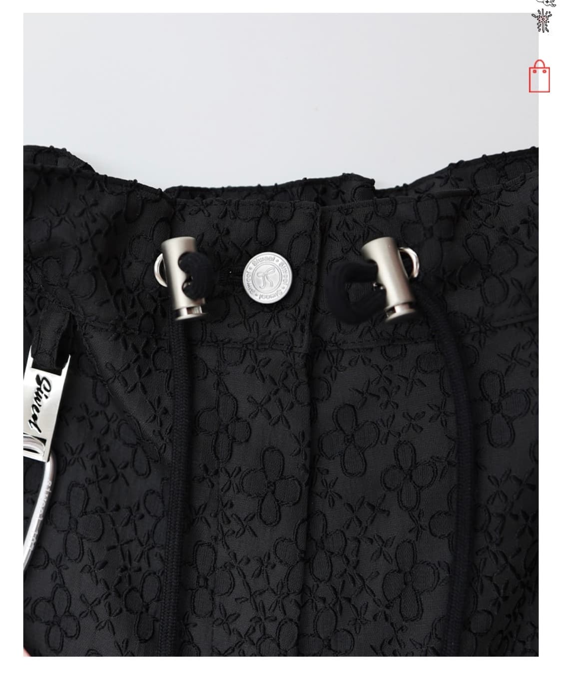 시월107 플라워 파라슈트 팬츠 블랙 상품이미지3