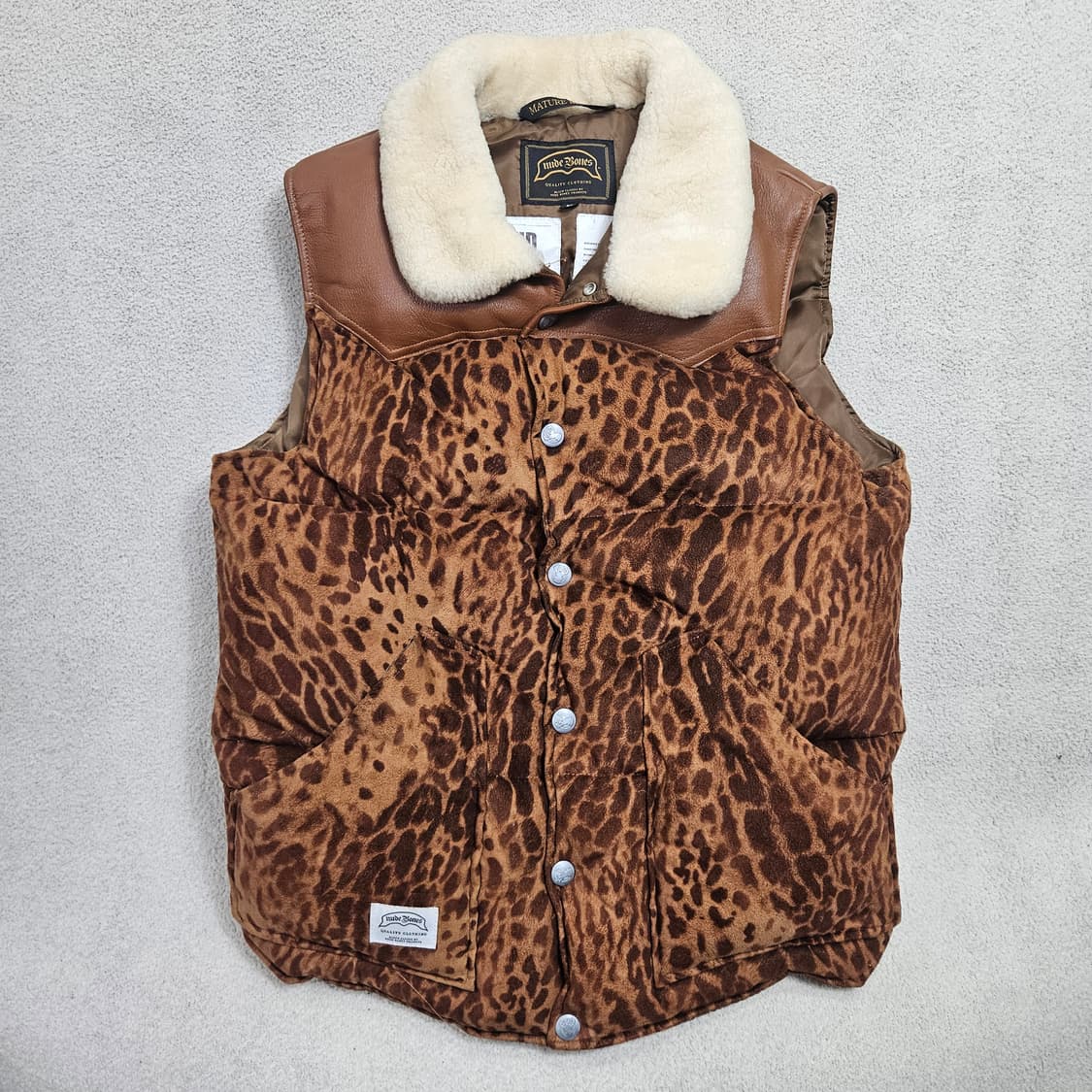 누드본즈 레오파드 패딩 베스트 M 상품이미지1