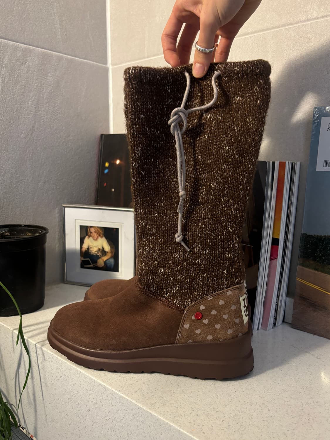 어그 스웨이드 니트 부츠 상품이미지1