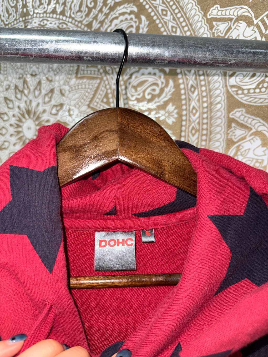 DOHC 빈티지 별 프린팅 후드티  상품이미지4