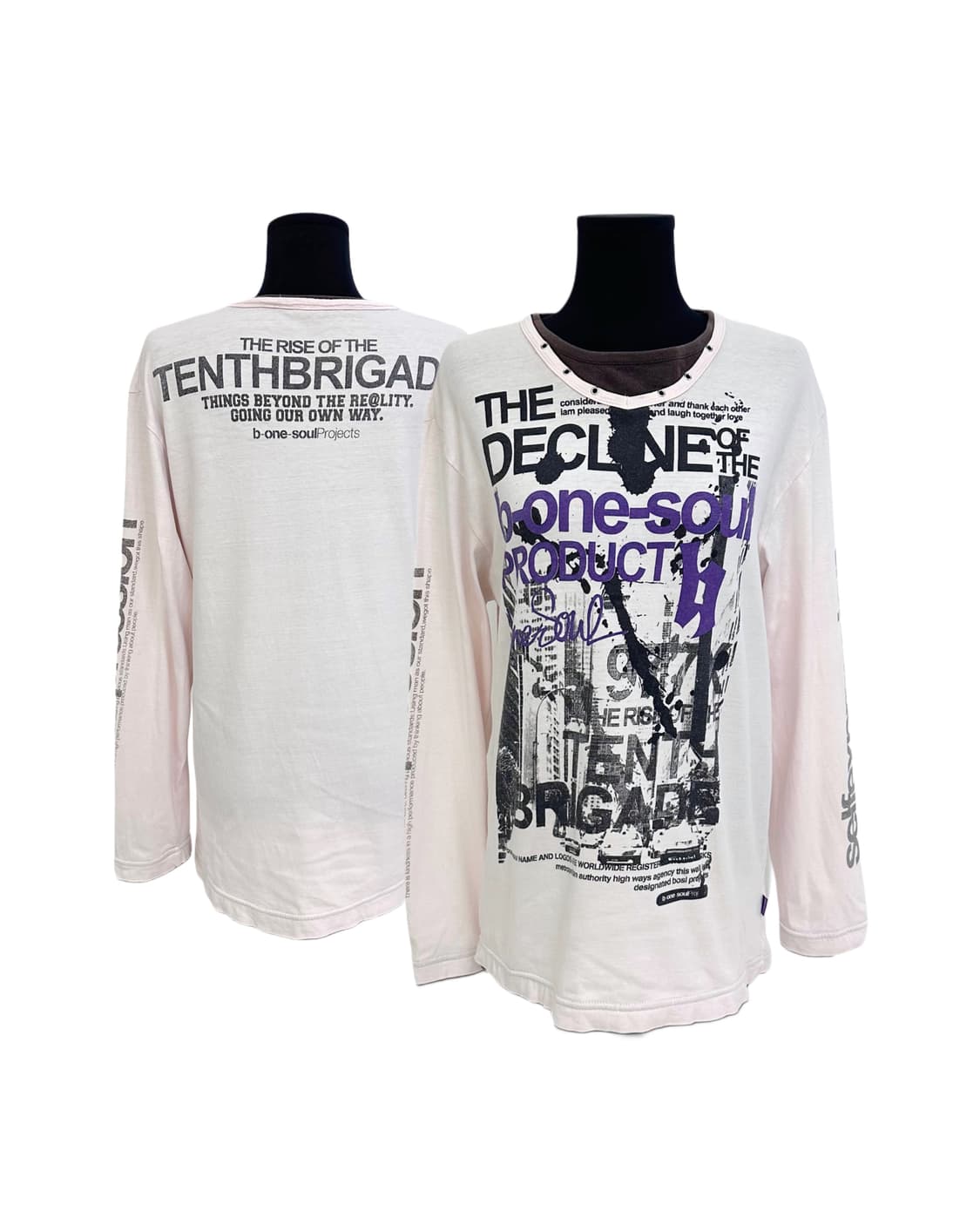 printing layered pink t-shirt 상품이미지1