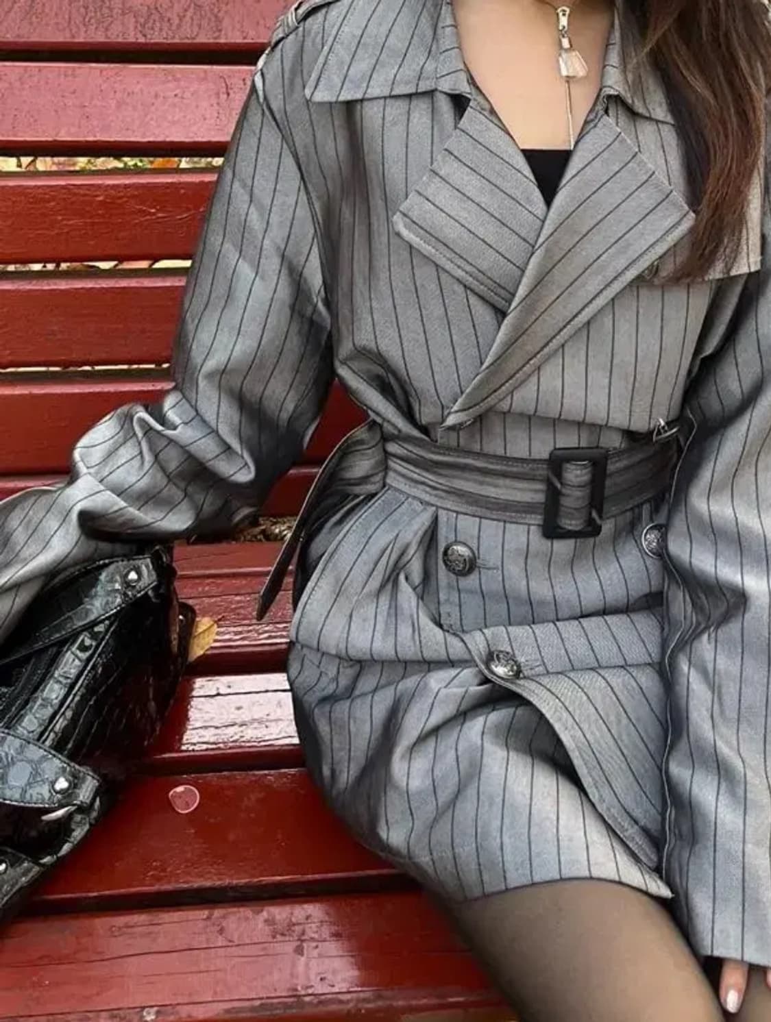 빈티지 샤이닝 실버 코트 상품이미지5