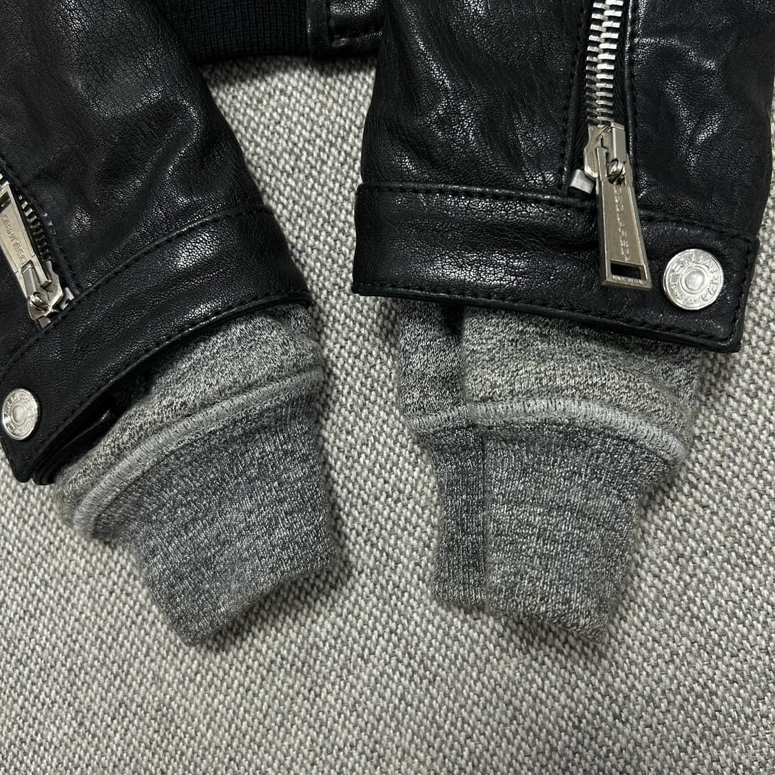 디스퀘어드2 니트 레이어드 레더자켓(42) 상품이미지3