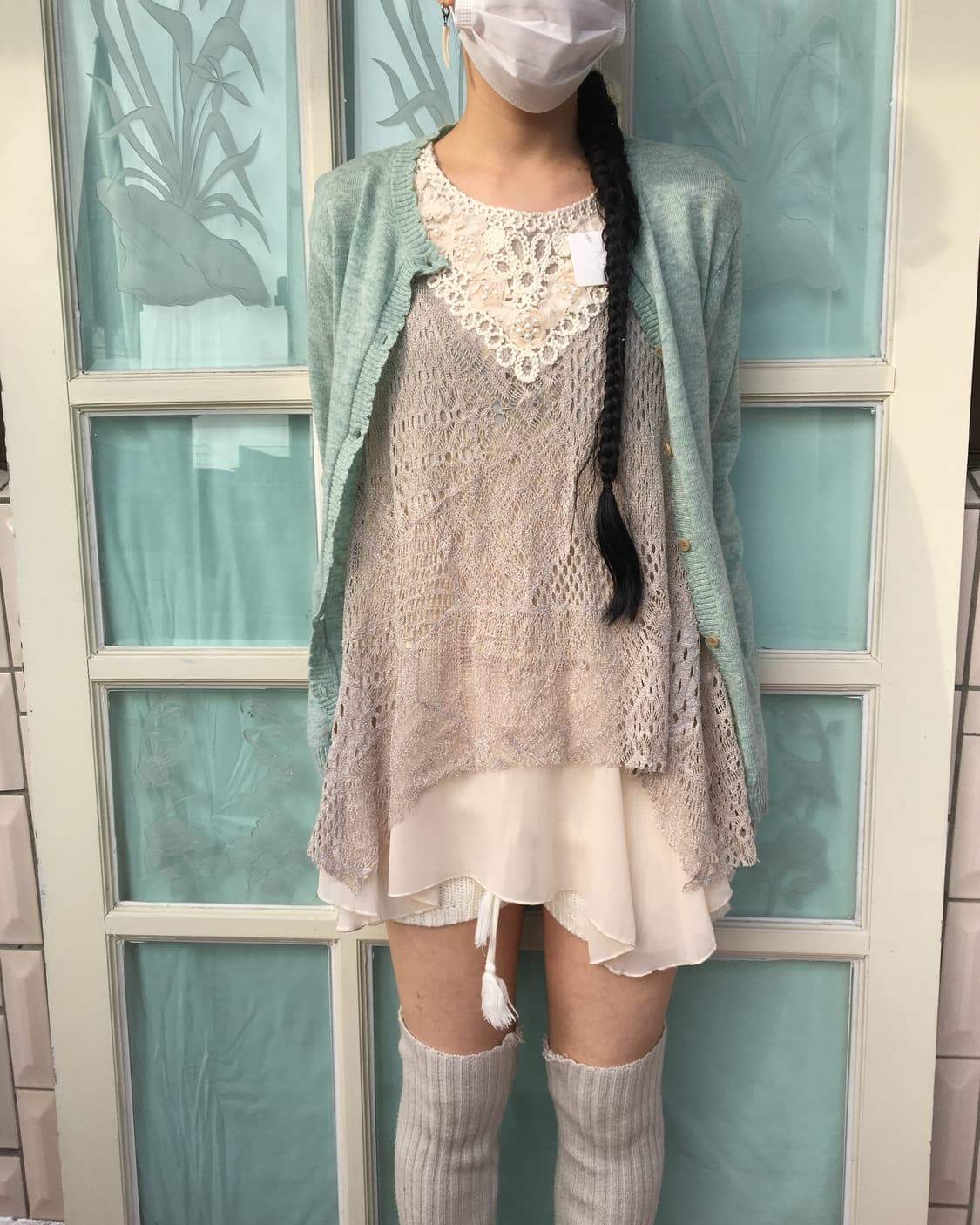 Lace point punching unbalanced sleeveles 상품이미지6