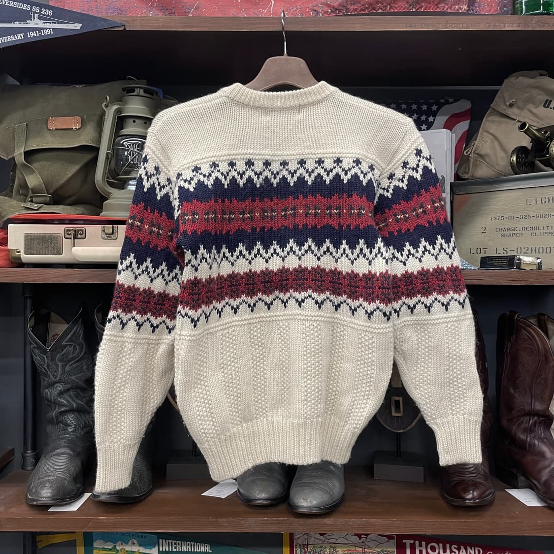 90s 맥그리거 패턴 케이블 라운드 넥 니트 스웨터 상품이미지2