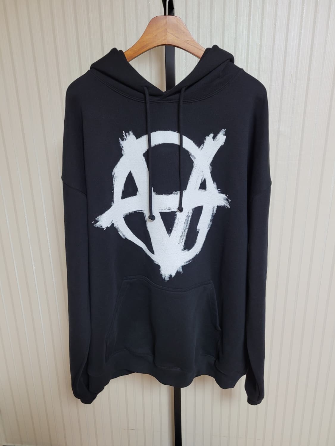 베트멍 블랙 아나키 레터링 오버핏 후드티셔츠 S 상품이미지1