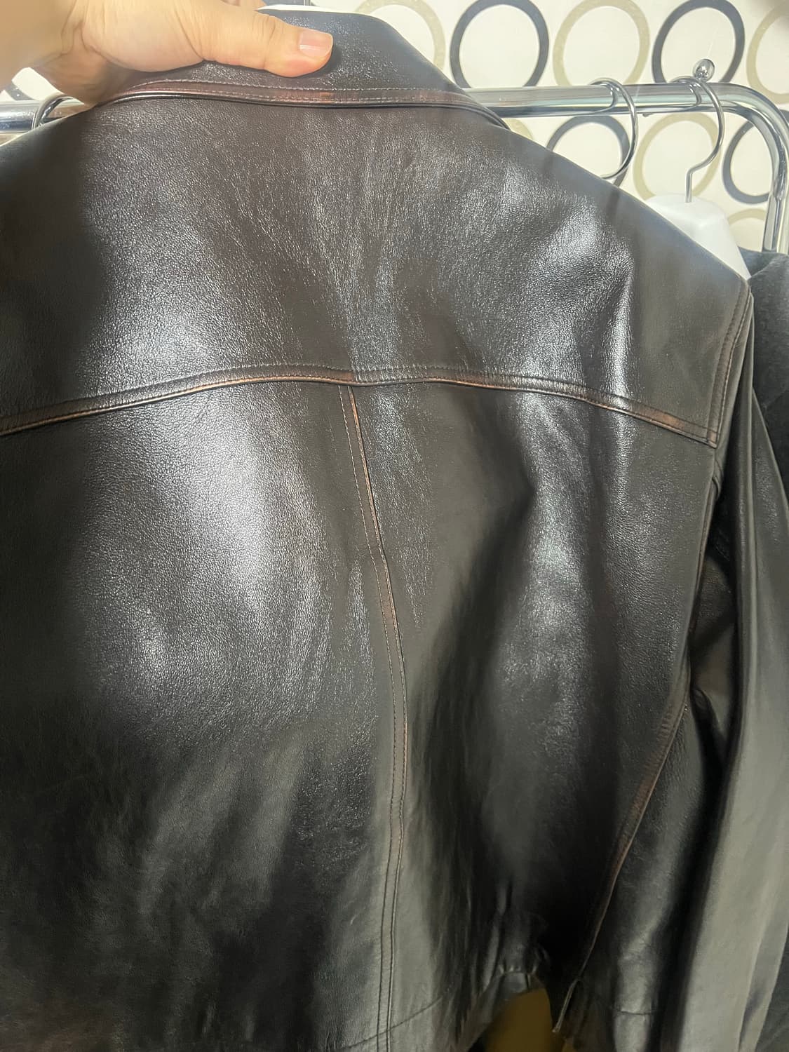 렉토 밀리터리 레더 자켓 M사이즈 판매 상품이미지4