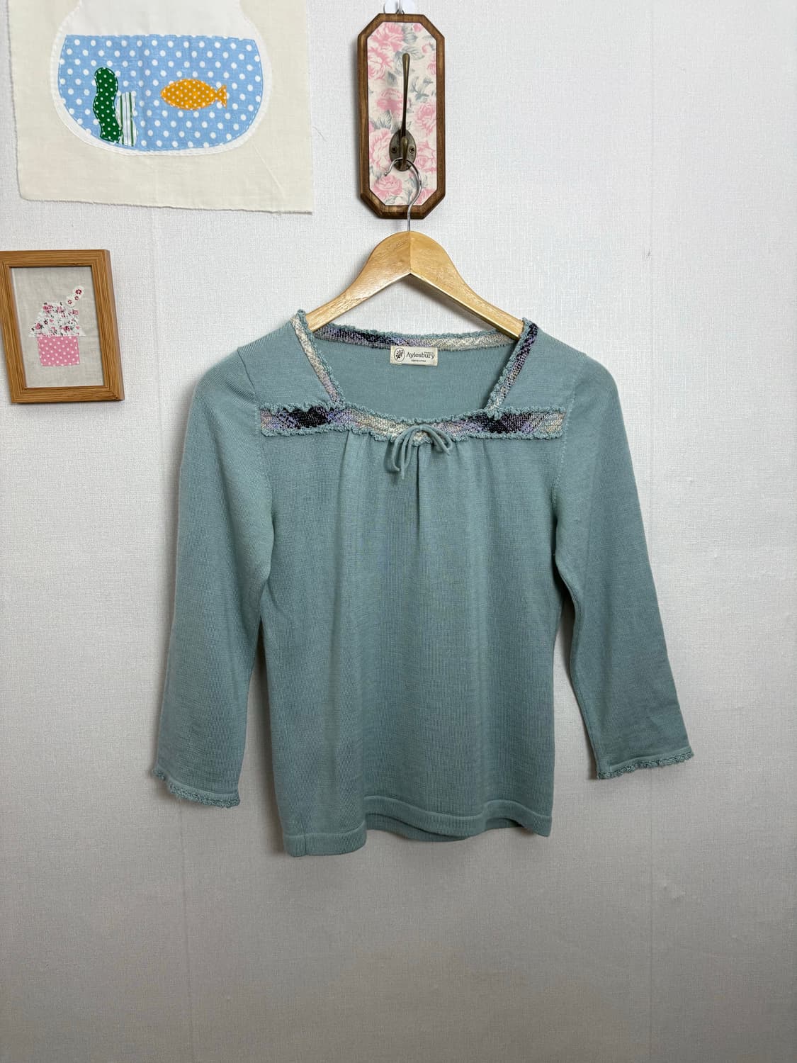 민트 넥 포인트 니트 상품이미지5