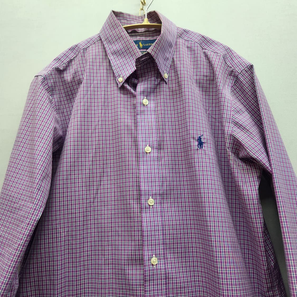폴로랄프로렌 로고자수 퍼플체크 셔츠 L 상품이미지2
