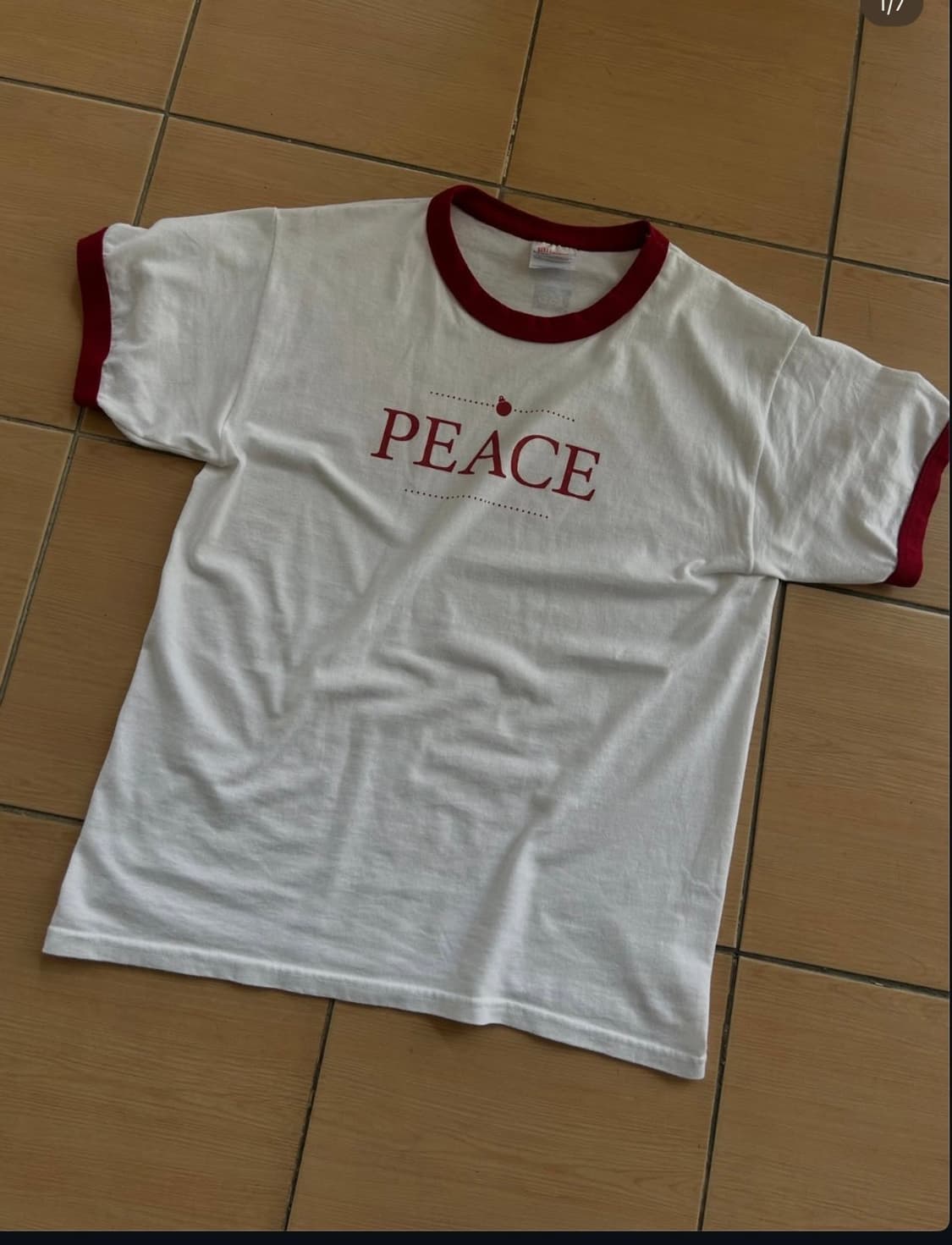 hanes 헤인즈 90-00's Peace ringer Tee 상품이미지1
