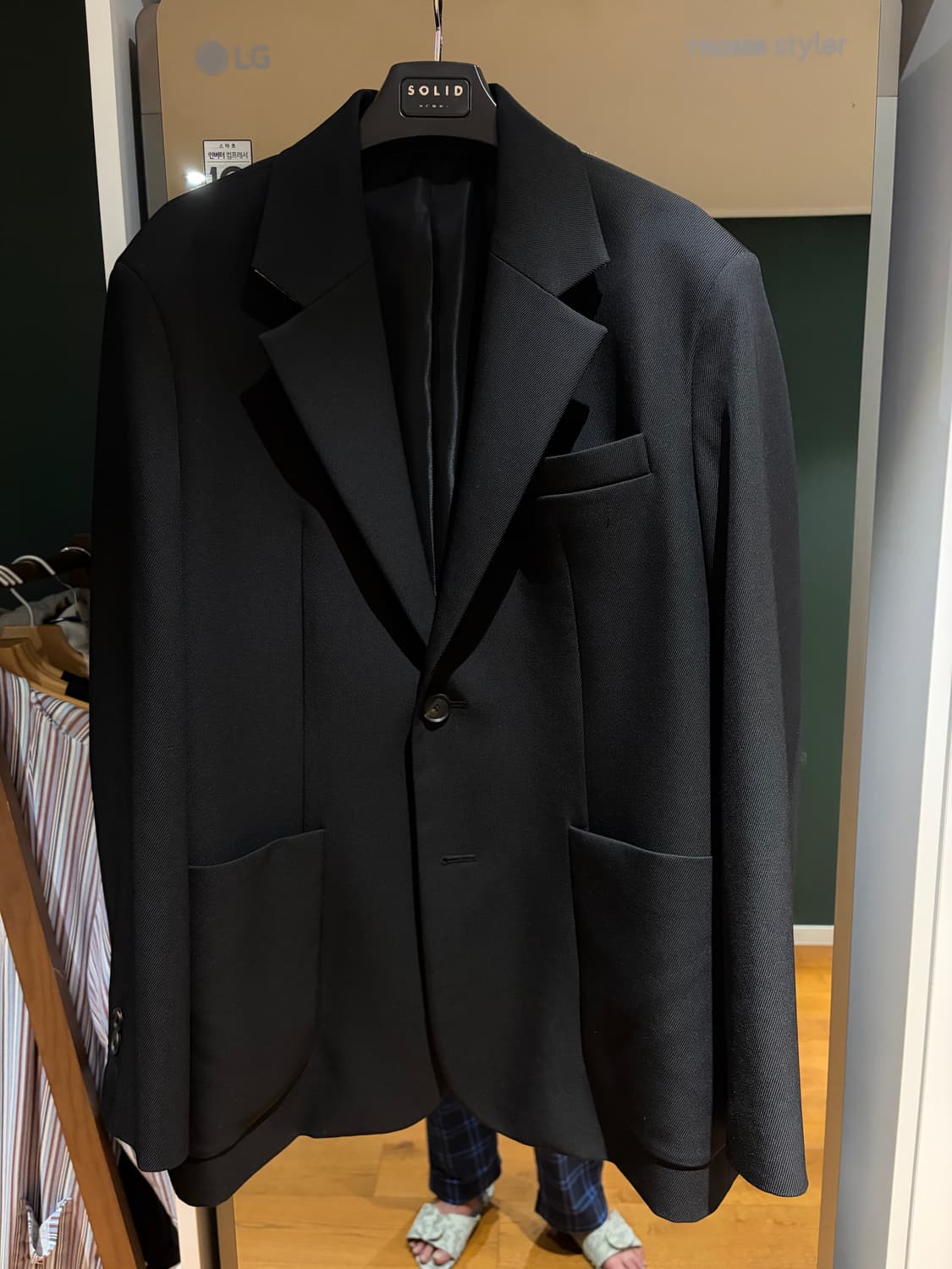 솔리드옴므 블랙 대디핏 블레이져 자켓 (마지막 가격) 상품이미지1