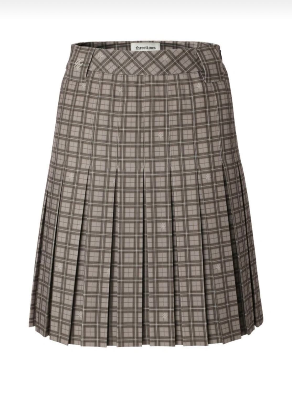 쓰리타임즈 체크 플리츠 상품이미지1