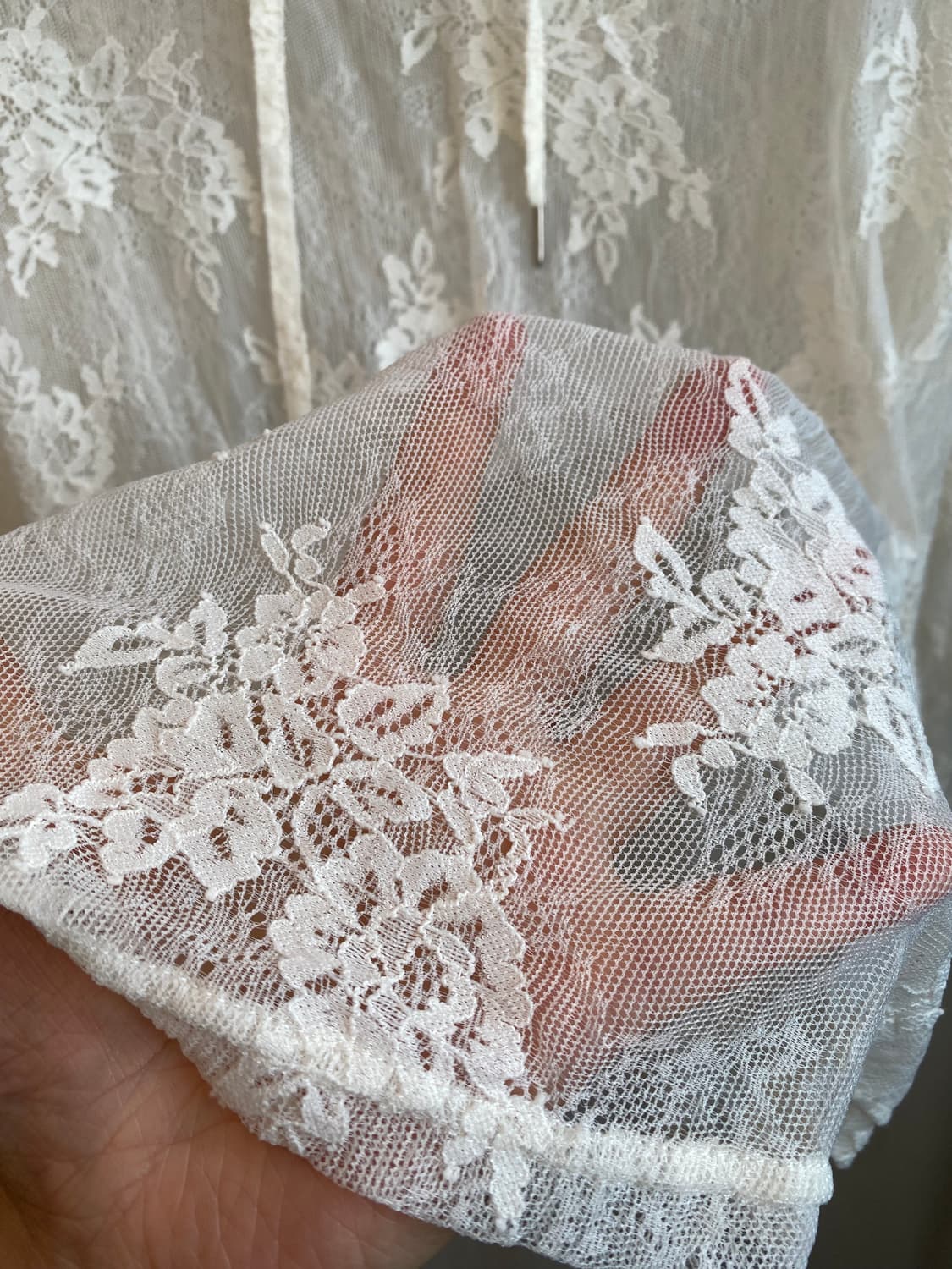 웜화이트 레이스 후드탑(F) 상품이미지8