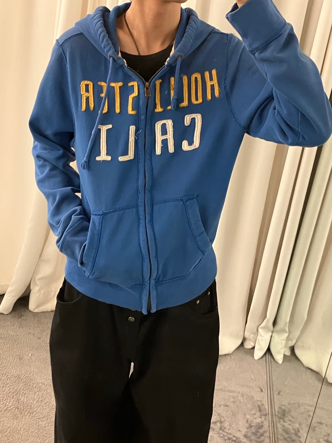 홀리스터 블루 후드집업 L 상품이미지6