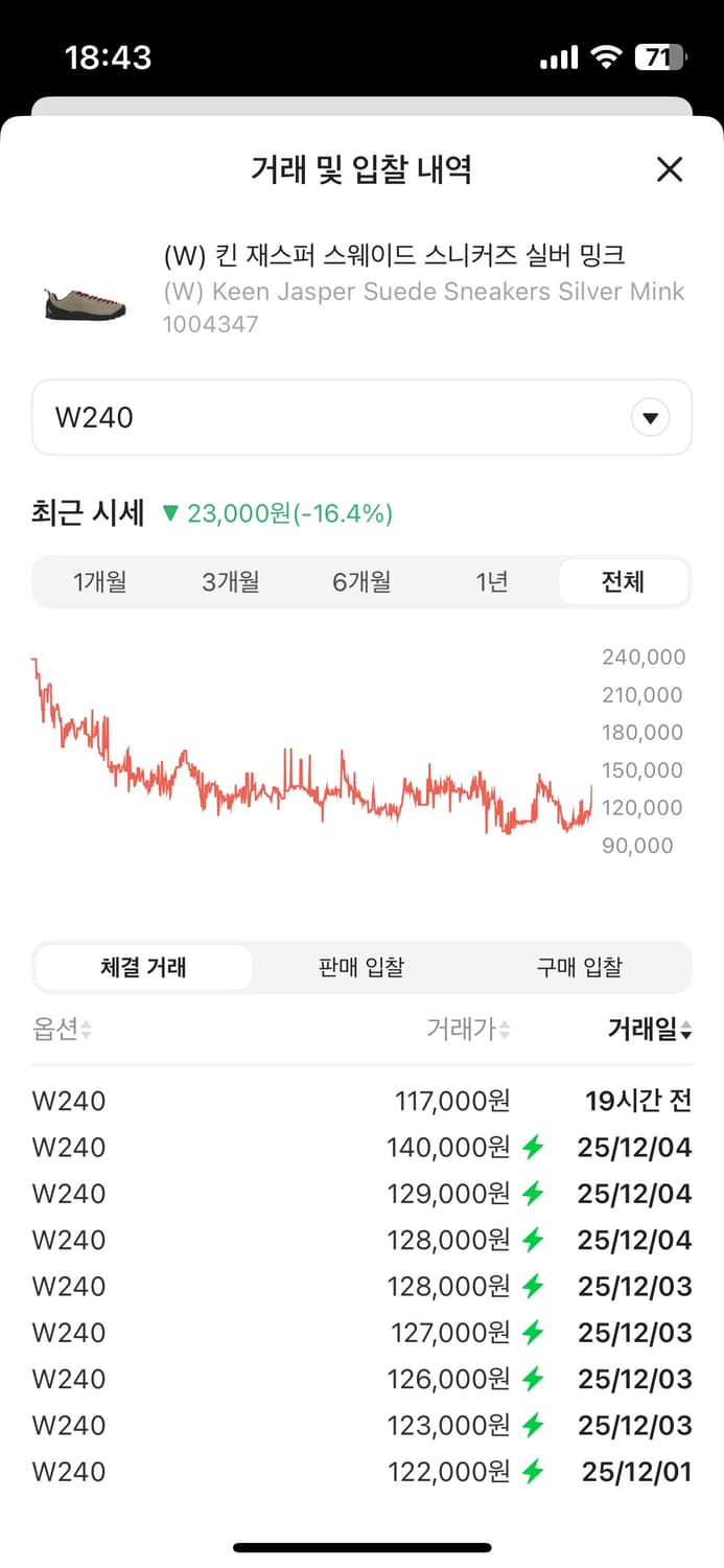 (W240) 킨 재스퍼 스웨이드 스니커즈 실버 밍크 상품이미지7
