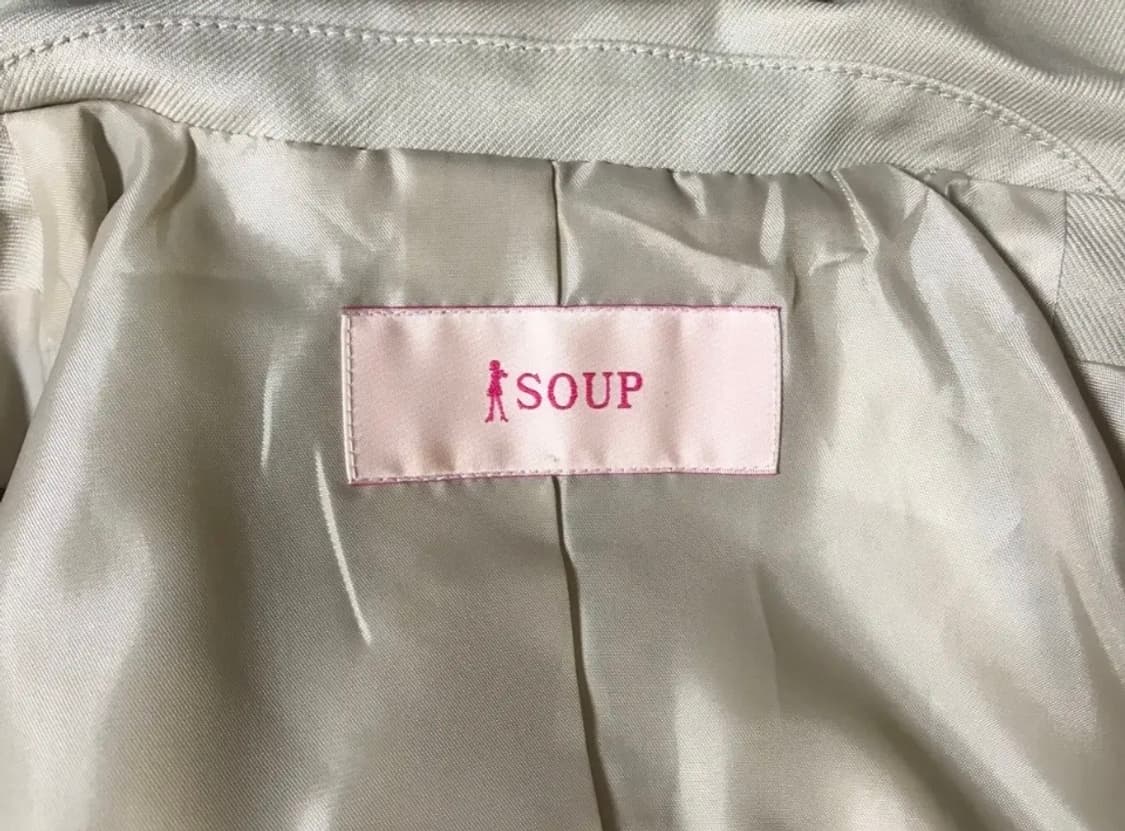 SOUPㅡ밝은 베이지색 더블 트렌치 자켓 55/새거수준 상품이미지6