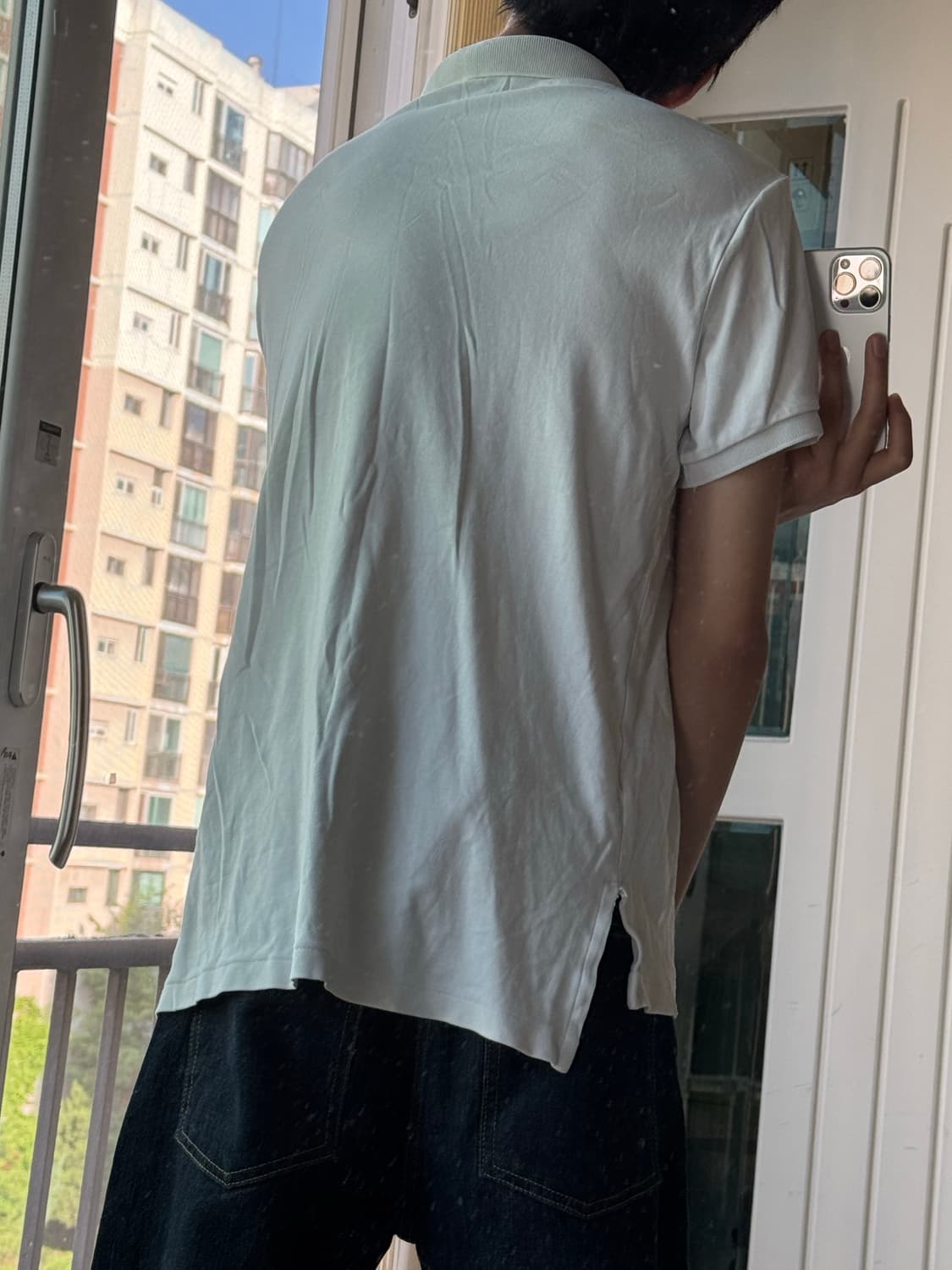 폴로 랄프로렌 커스텀핏 카라반팔 화이트 L 상품이미지2